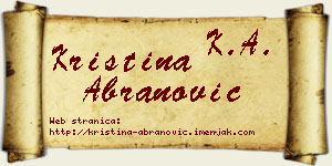 Kristina Abranović vizit kartica